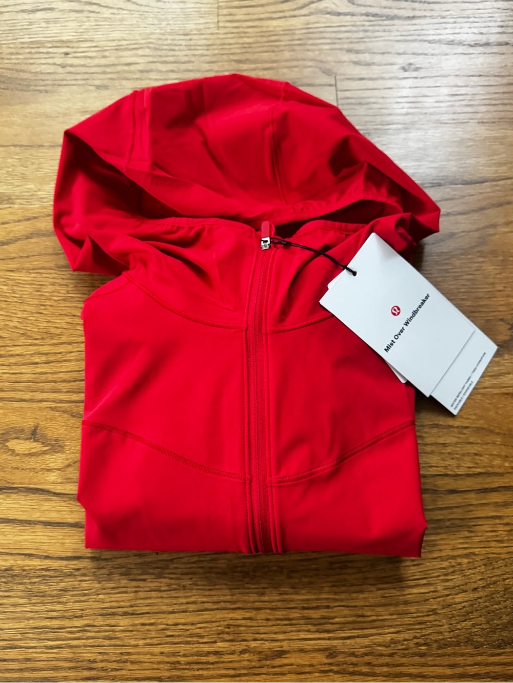 lululemon athletica Red Hooded Windbreaker Jacket